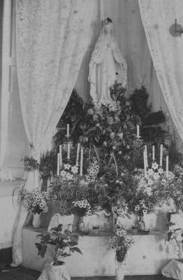 The Blessed Virgin's May Altar in Maguire Hall, pictured in 1894.