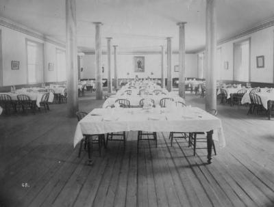 The student refectory in Isaac Hawkins Hall, pictured in 1898.