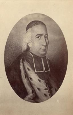 Drawing of Fr. DuBourg in formal clerical robes.