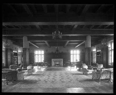 A 1933 photo of Copley Lounge, located inside Copley Hall