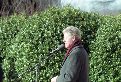 Clinton giving his speech to Georgetown Students at White Gravenor in January 1992