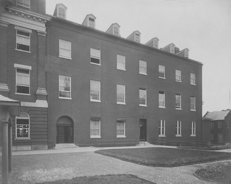 Isaac Hawkins Hall in 1898, pictured from the north side.