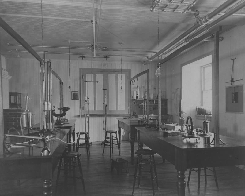 A physics lab on the first floor of Maguire Hall, pictured in 1911.