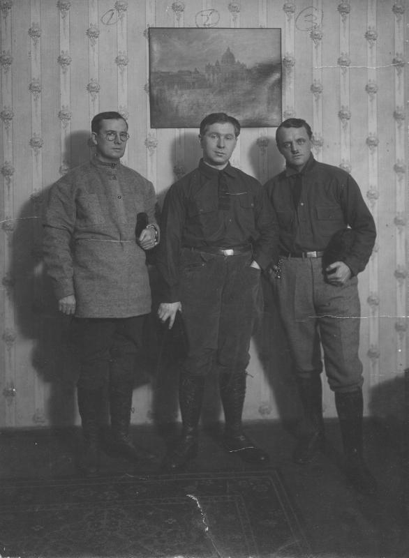 Fr. Walsh (center) poses for a photo with Fr. Joseph Farrell and Fr. Louis Gallagher during his relief mission to Russia