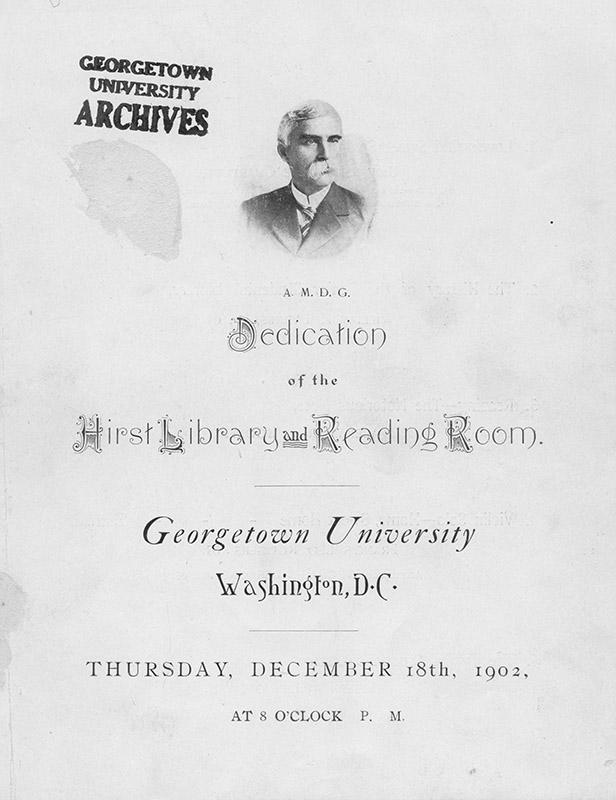 Program of the dedication ceremony of the Hirst Library and Reading Room, December 18th, 1902