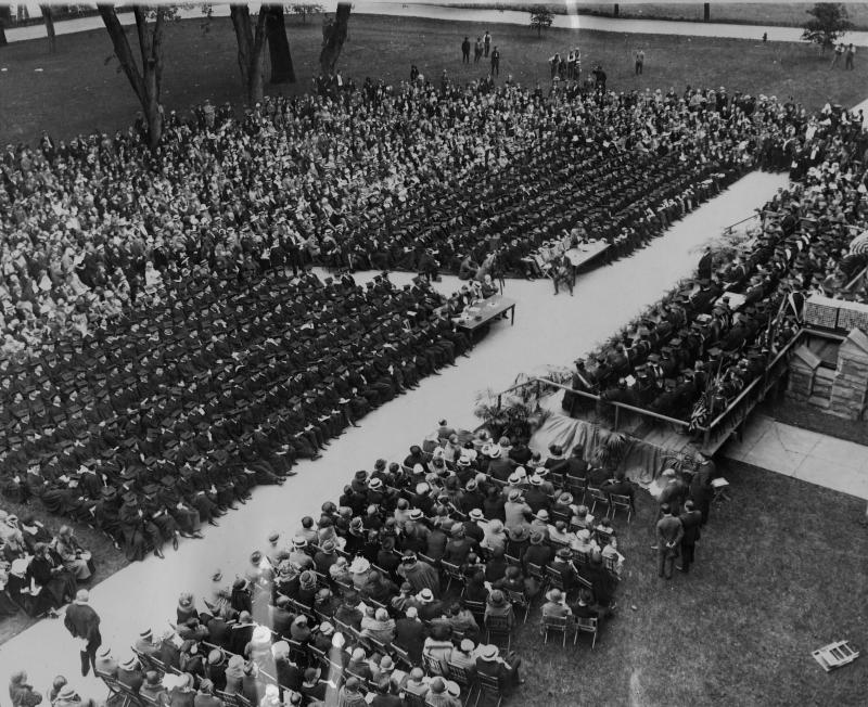 Georgetown University commencement exercises on Healy lawn, 1924-06-06